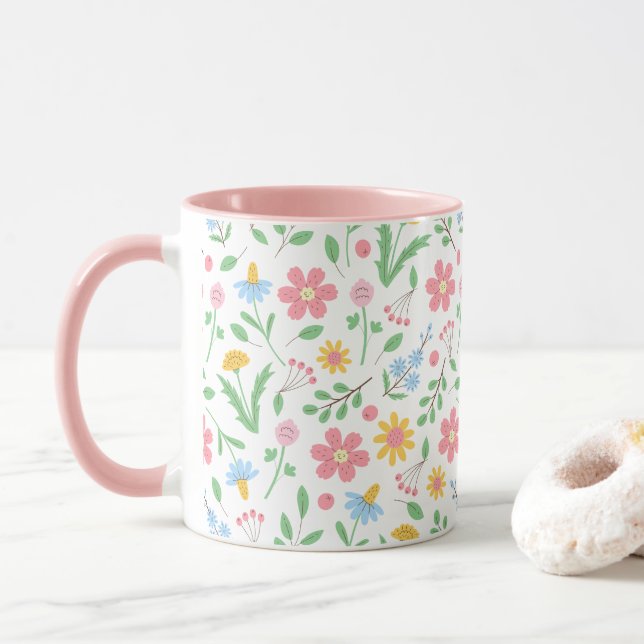 Caneca Meadow Wildflower Pattern (Com Donut)