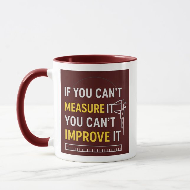 Caneca Measure It Improve It - Lean Six Sigma Motivation (Esquerda)