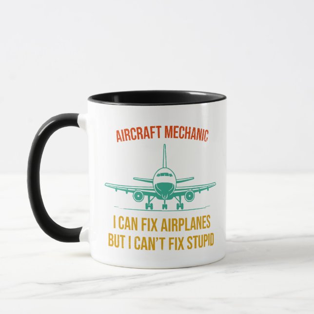 Caneca Mecânico de avião posso consertar aviões, mas não  (Esquerda)