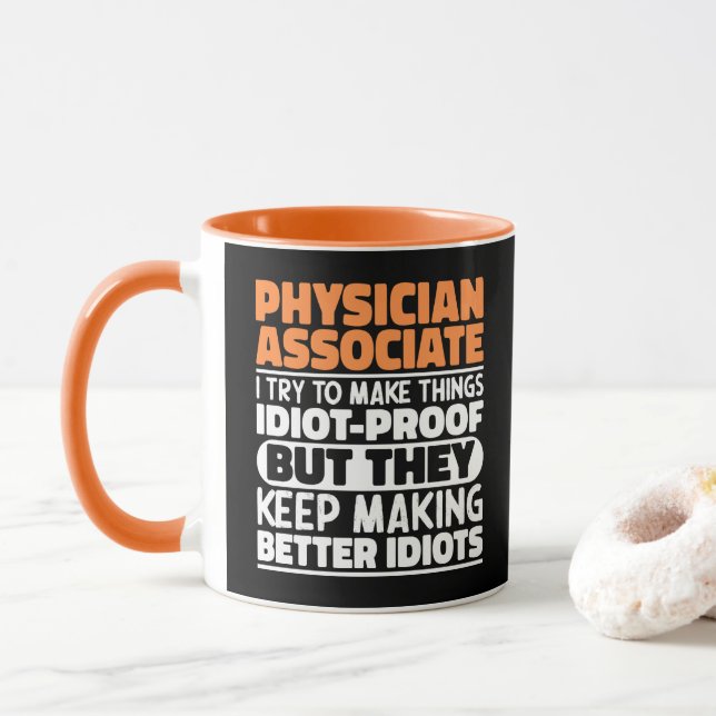 Caneca Médico Associado Eu Tento Engraçado (Com Donut)