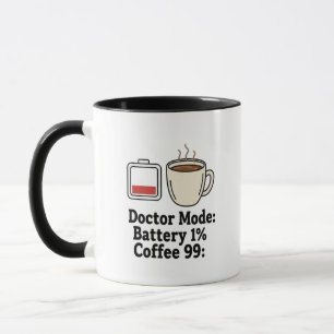 Caneca Médico Engraçado Café Bateria Vida Gráfico