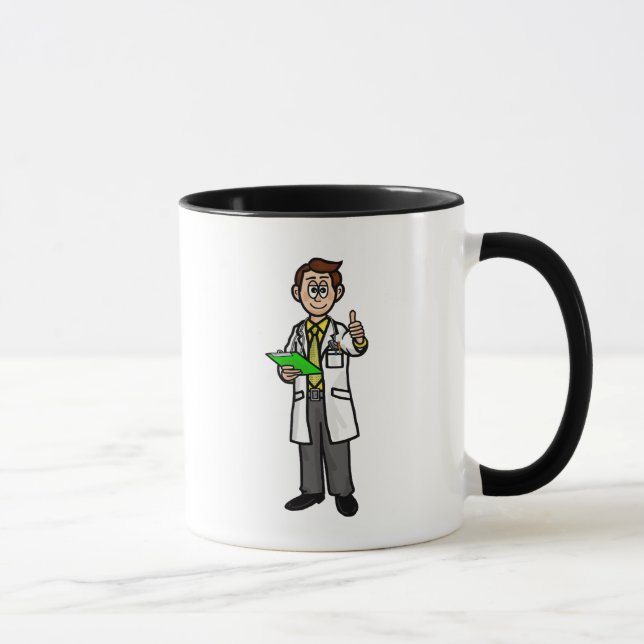 Caneca Médico Masculino A Dar Os Dentes No Café (Direita)