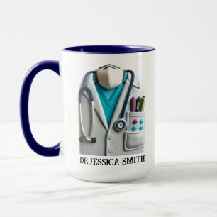 Caneca Médico Personalizado Nome Personalizado para o D