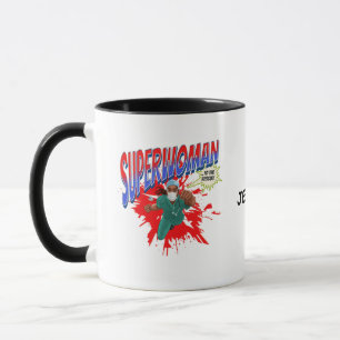 Caneca Médico SUPERWOMAN, Enfermeira, Doutor. Nome editáv