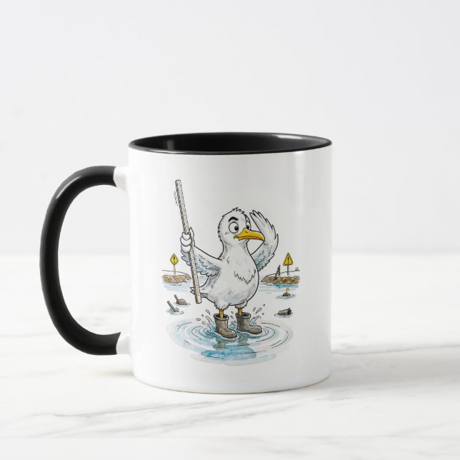 Caneca Medidor de Enchente do Pássaro de História em Quad (Esquerda)