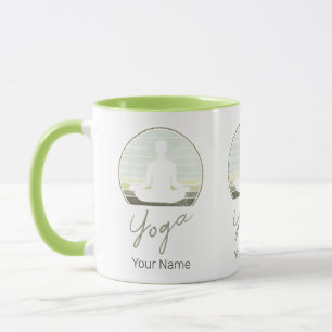 Caneca Meditação Ou Pilotos De Design De Vintage Treinand