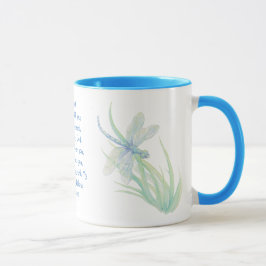 Caneca Medo Não, Isaiah Scripture Dragonfly Azul, Verde