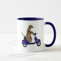 Meerkat em Blue Moped Escuro