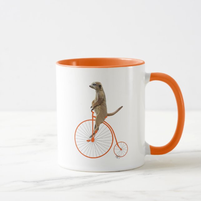 Caneca Meerkat em Orange Penny Farthing (Direita)