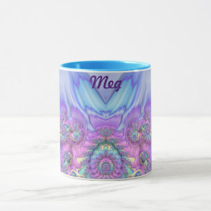 Caneca MEG ~ 3D brilhante Cor-de-rosa púrpura azul