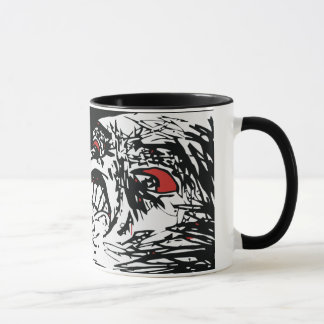 Caneca mega do café da cara da raiva