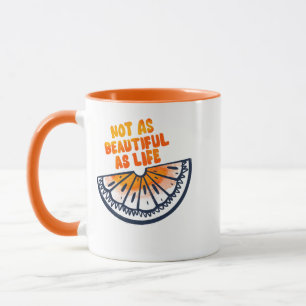 Caneca Meia Laranja Ilustração Mínima de Esboço Arte de F