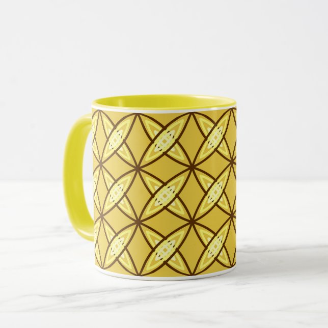 Caneca Meio século Atômica moderno - Mostarda Dourada (Frente Esquerda)