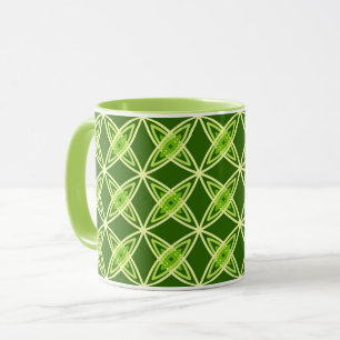 Caneca Meio século Atômica Moderno - Verde-Azul