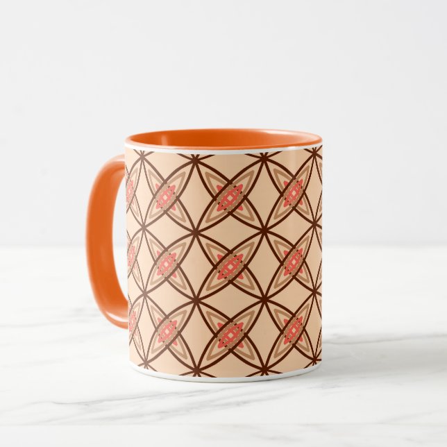 Caneca Meio século atômico moderno - Pêssego Pastel (Frente Esquerda)