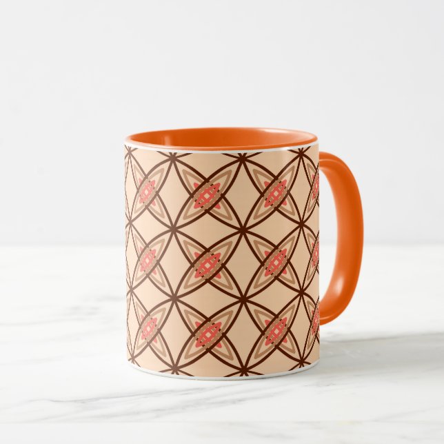 Caneca Meio século atômico moderno - Pêssego Pastel (Frente Esquerda)