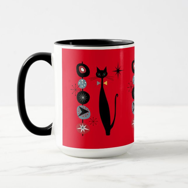 Caneca Meio século da Era Atômica Moderno e Legal Cat Kab (Esquerda)