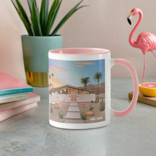 Caneca Meio século Modern Palm Primavera Flamingo House