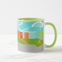 Meio século Moderno Cartoon House Mug