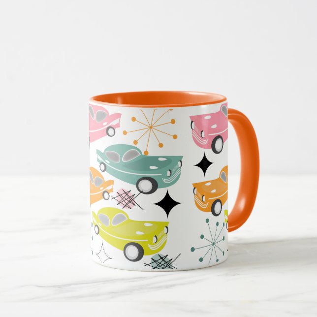 Caneca Meio século Moderno de Explosão Atômica de Carros  (Frente Esquerda)