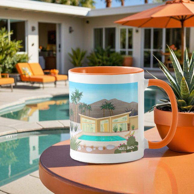 Caneca Meio século Moderno Primavera de Palma Piscina (Criador carregado)