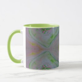 Caneca Melancia Pastel Retro Mármore Fluido Arte Verde Li