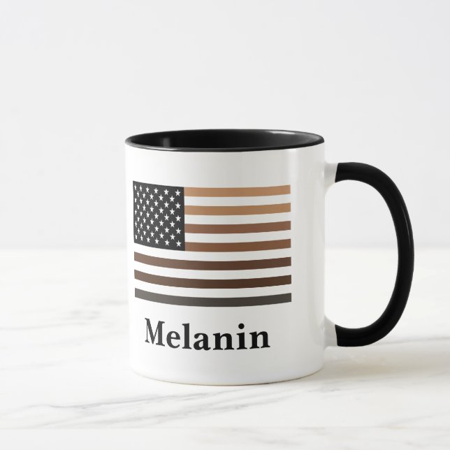 Caneca Melanina Bandeira dos EUA História Afro-Americana  (Direita)
