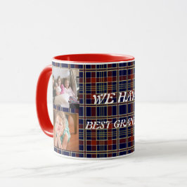 Caneca Melhor Avó com 4 Fotos Xadrez Tartã