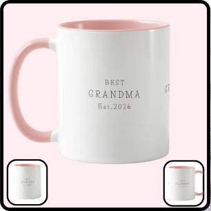 Caneca Melhor Avó Est Data Personalizada Minimalista Eleg