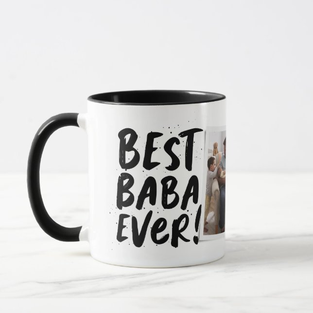 Caneca Melhor Baba de Todos foto moderna Dia dos Pais gre (Esquerda)