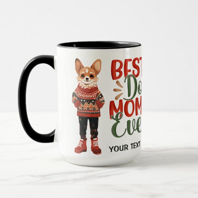 Caneca Melhor Cachorro Mãe De Chihuahua, Mágica Personali (Esquerda)
