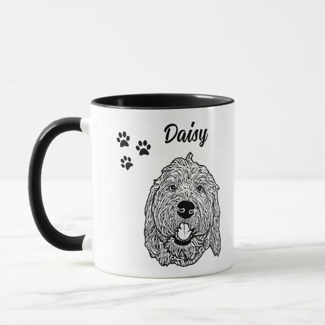 Caneca Melhor Cachorro Mãe De Goldendoododle Personalizad (Esquerda)