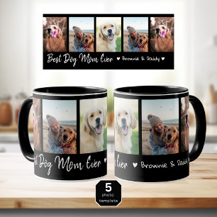 Caneca Melhor Cachorro Mãe Nunca Pet 5 Colagem de Fotos P