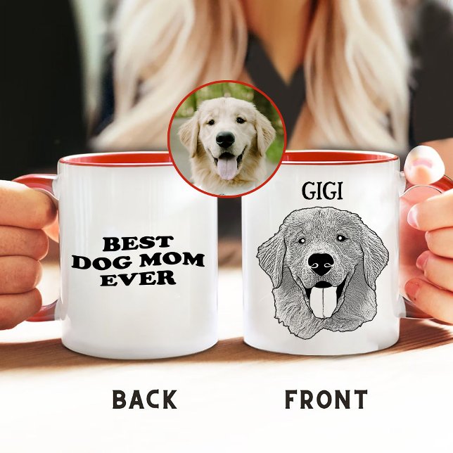 Caneca Melhor Cachorro Mãe Nunca Pet Desenho De Mão Perso (Criador carregado)