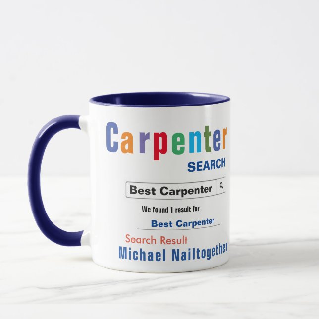 Caneca Melhor Carpinteiro Personalizado Engraçado (Esquerda)