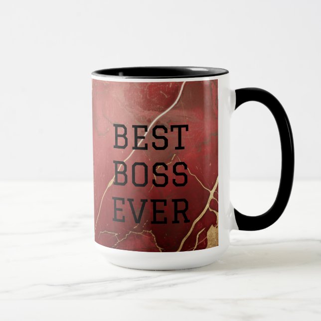Caneca "Melhor Chefe Nunca" Café Personalizável/Tea Mug (Direita)