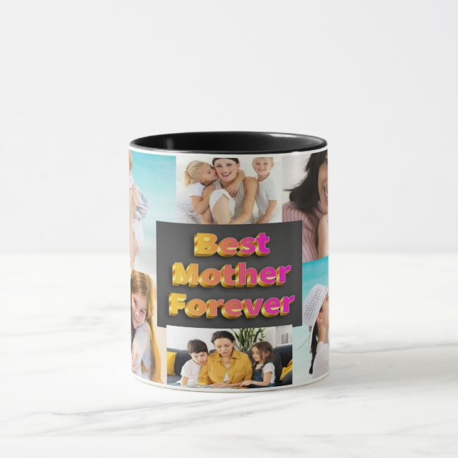 Caneca Melhor Colagem da Mãe para sempre com Efeito de Te (Centro)