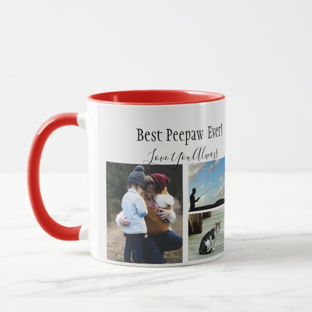 Caneca Melhor Colagem de Fotografias do Peepaw Ever Perso (Esquerda)