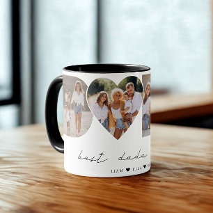 Caneca Melhor Dada de 4 Colagem de Fotografias Primeiro D