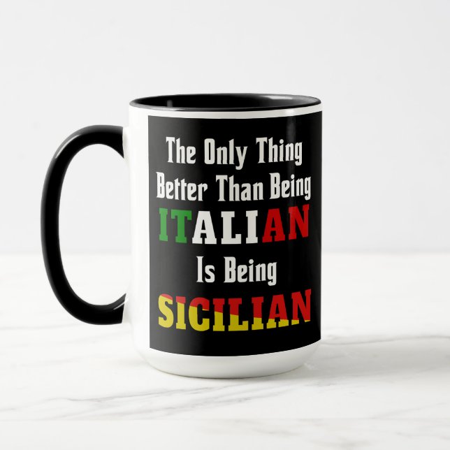 Caneca Melhor do que ser italiano é ser siciliano Mug (Esquerda)