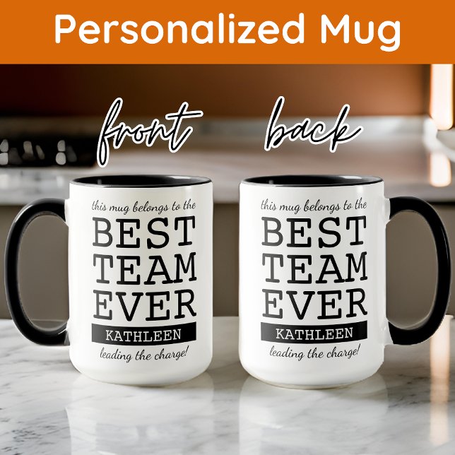 Caneca Melhor Equipe de Mug de Nome Personalizado, Presen (coworker gift mug, team appreciation gift, employee appreciation mug, christmas gifts for staff)