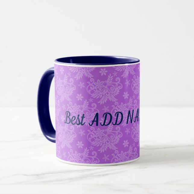 Caneca Melhor Floral Moderno Elegante (Frente Esquerda)