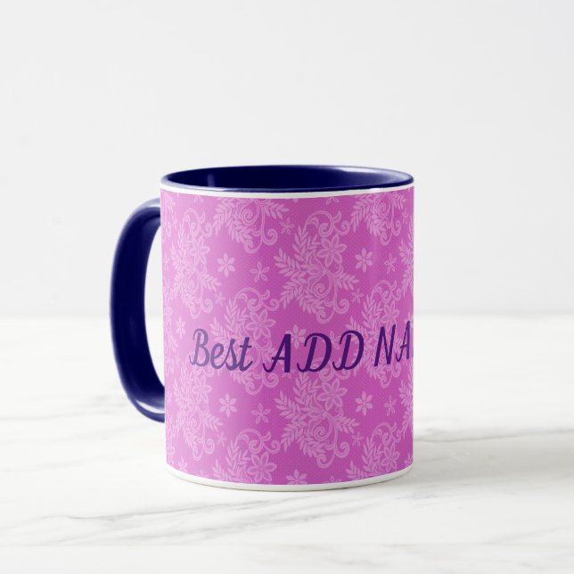 Caneca Melhor Floral Moderno Elegante (Frente Esquerda)