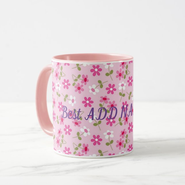 Caneca Melhor Floral Moderno Elegante (Frente Esquerda)