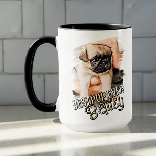 Caneca Melhor Foto De Pet Dog De Grunge Legal Moderno