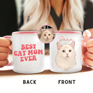Caneca Melhor Gato Mãe De Gato De Natal Personalizado