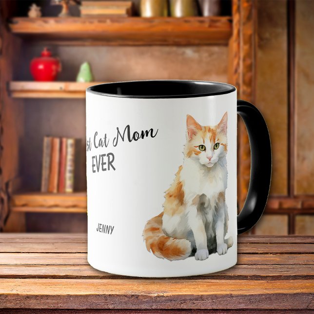 Caneca Melhor Gengibre e Gata Branca Mãe de Tumg (Criador carregado)