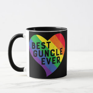 Caneca Melhor Guncle Nunca Tio LGBTQ Orgulho Rainbow Flag
