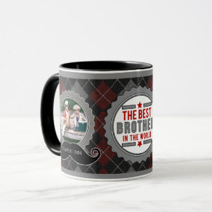 Caneca Melhor Hipster do Irmão Tema do bigode Dois Canhõe