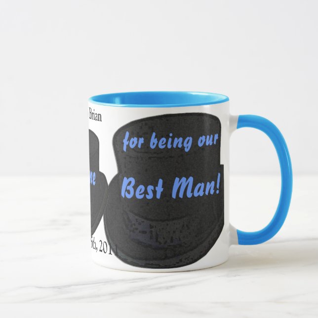 Caneca Melhor Homem, Obrigado Presente - Ringer Mug Model (Direita)